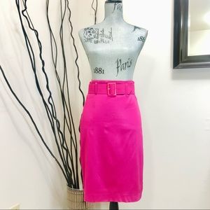 Le Chateau Sheer Hot Pink Stretchable Skirt with Belt